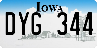 IA license plate DYG344
