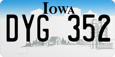 IA license plate DYG352