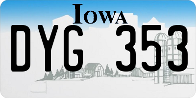 IA license plate DYG353