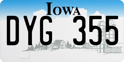 IA license plate DYG355