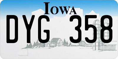 IA license plate DYG358