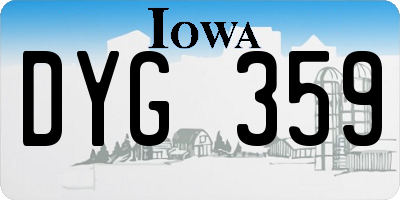 IA license plate DYG359
