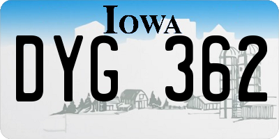 IA license plate DYG362