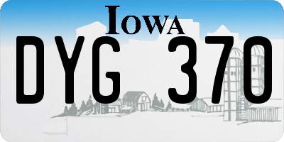 IA license plate DYG370