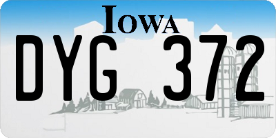 IA license plate DYG372