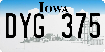 IA license plate DYG375