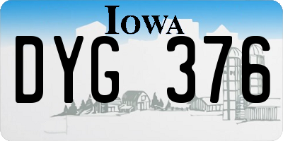 IA license plate DYG376