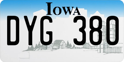 IA license plate DYG380