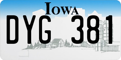IA license plate DYG381