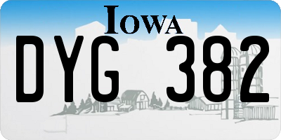 IA license plate DYG382