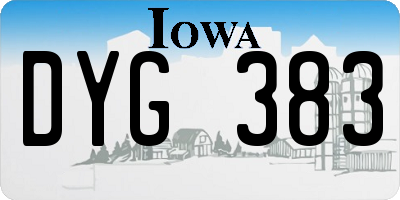 IA license plate DYG383