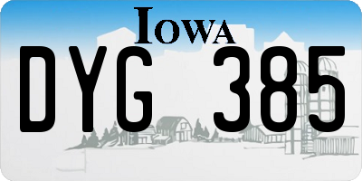 IA license plate DYG385