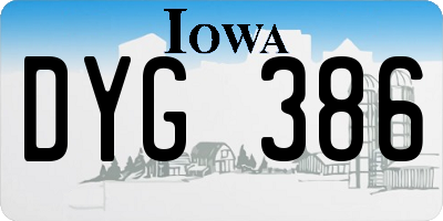 IA license plate DYG386