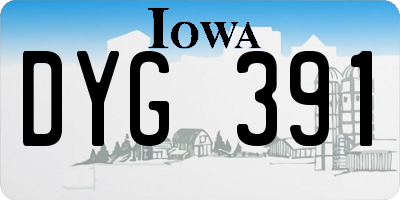 IA license plate DYG391