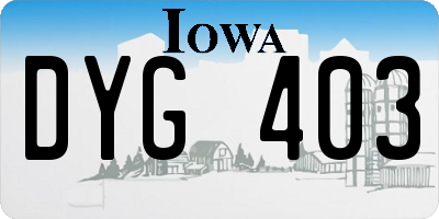 IA license plate DYG403