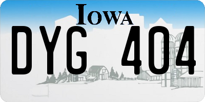 IA license plate DYG404