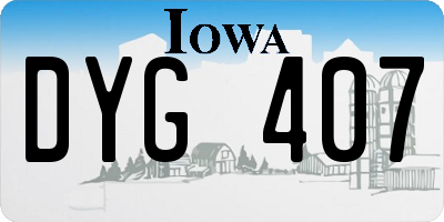 IA license plate DYG407