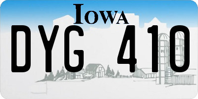 IA license plate DYG410