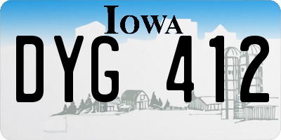IA license plate DYG412