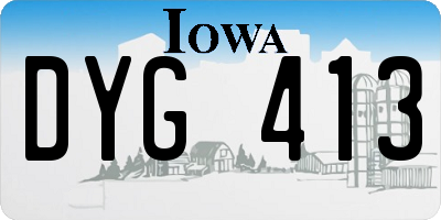 IA license plate DYG413