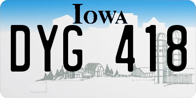 IA license plate DYG418