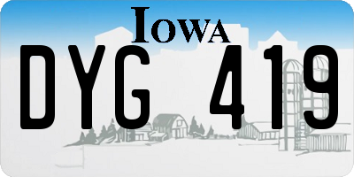 IA license plate DYG419