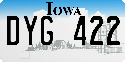 IA license plate DYG422