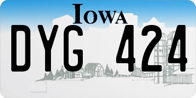 IA license plate DYG424