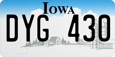 IA license plate DYG430