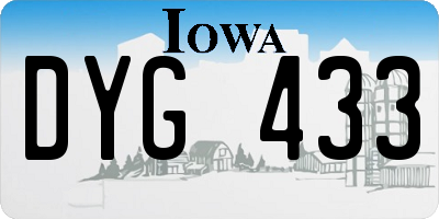 IA license plate DYG433