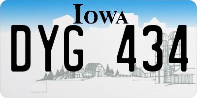 IA license plate DYG434