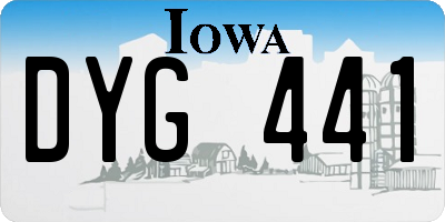 IA license plate DYG441