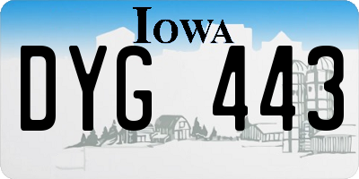 IA license plate DYG443