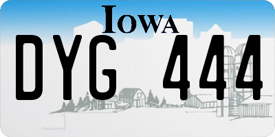 IA license plate DYG444