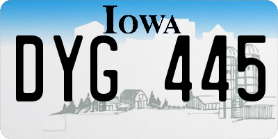 IA license plate DYG445