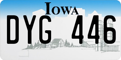 IA license plate DYG446