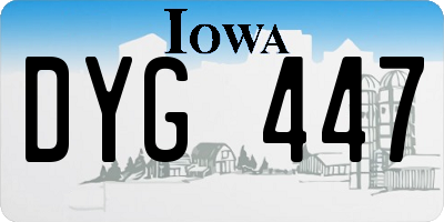 IA license plate DYG447