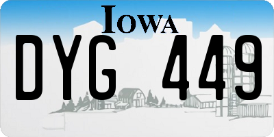 IA license plate DYG449