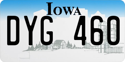 IA license plate DYG460