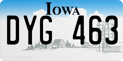 IA license plate DYG463