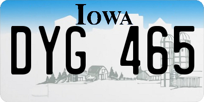 IA license plate DYG465