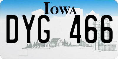 IA license plate DYG466