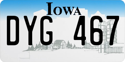 IA license plate DYG467