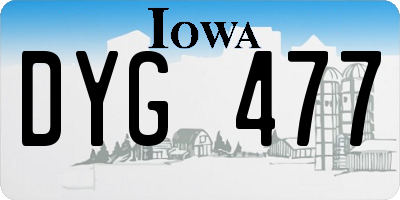 IA license plate DYG477