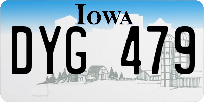IA license plate DYG479