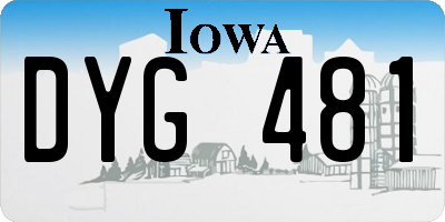 IA license plate DYG481