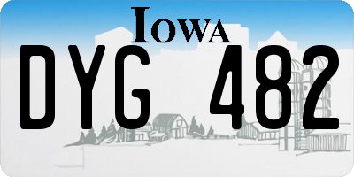 IA license plate DYG482
