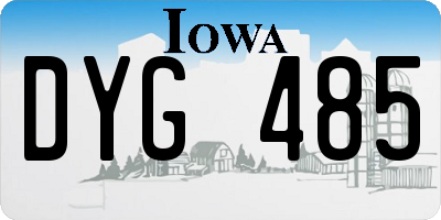 IA license plate DYG485