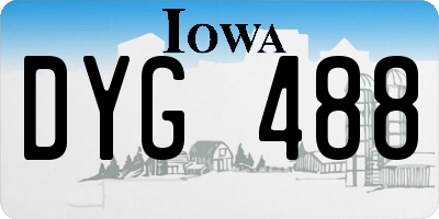 IA license plate DYG488
