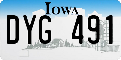 IA license plate DYG491